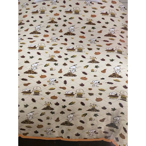 Peanuts Snoopy Charlie Brown Woodstock Autumn Fall Quilt Size TWIN 68’X86” NEW - Picture 4 of 16